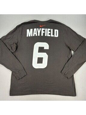 Nike Cleveland Browns Baker Mayfield #6 T Shirt Men’s Large Brown NFL